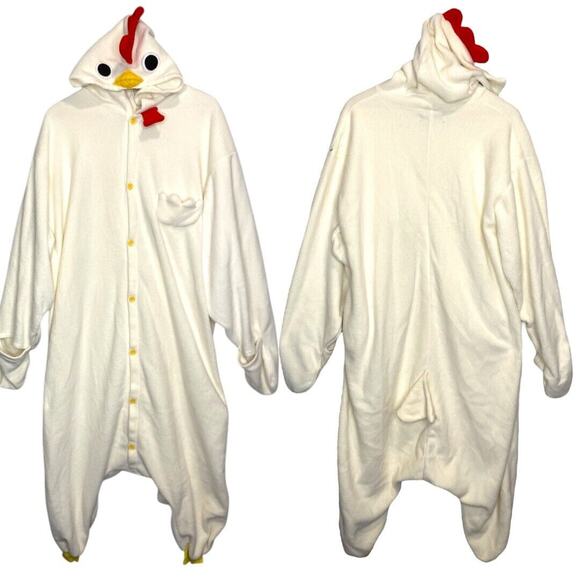 Chicken Costume Adult Medium Halloween Cosplay Pajamas Sleepwear Cozy FAST SHIP - Picture 2 of 7